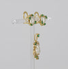 Conjunto Colgante y Pendientes en oro amarillo 18k con esmeraldas y brillantes