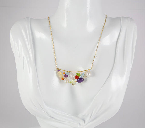 Collar Tous Garabato en oro amarillo 18k y gemas varias