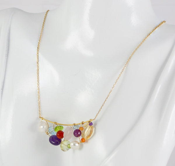 Collar Tous Garabato en oro amarillo 18k y gemas varias