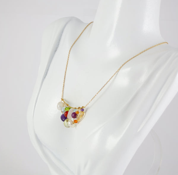 Collar Tous Garabato en oro amarillo 18k y gemas varias