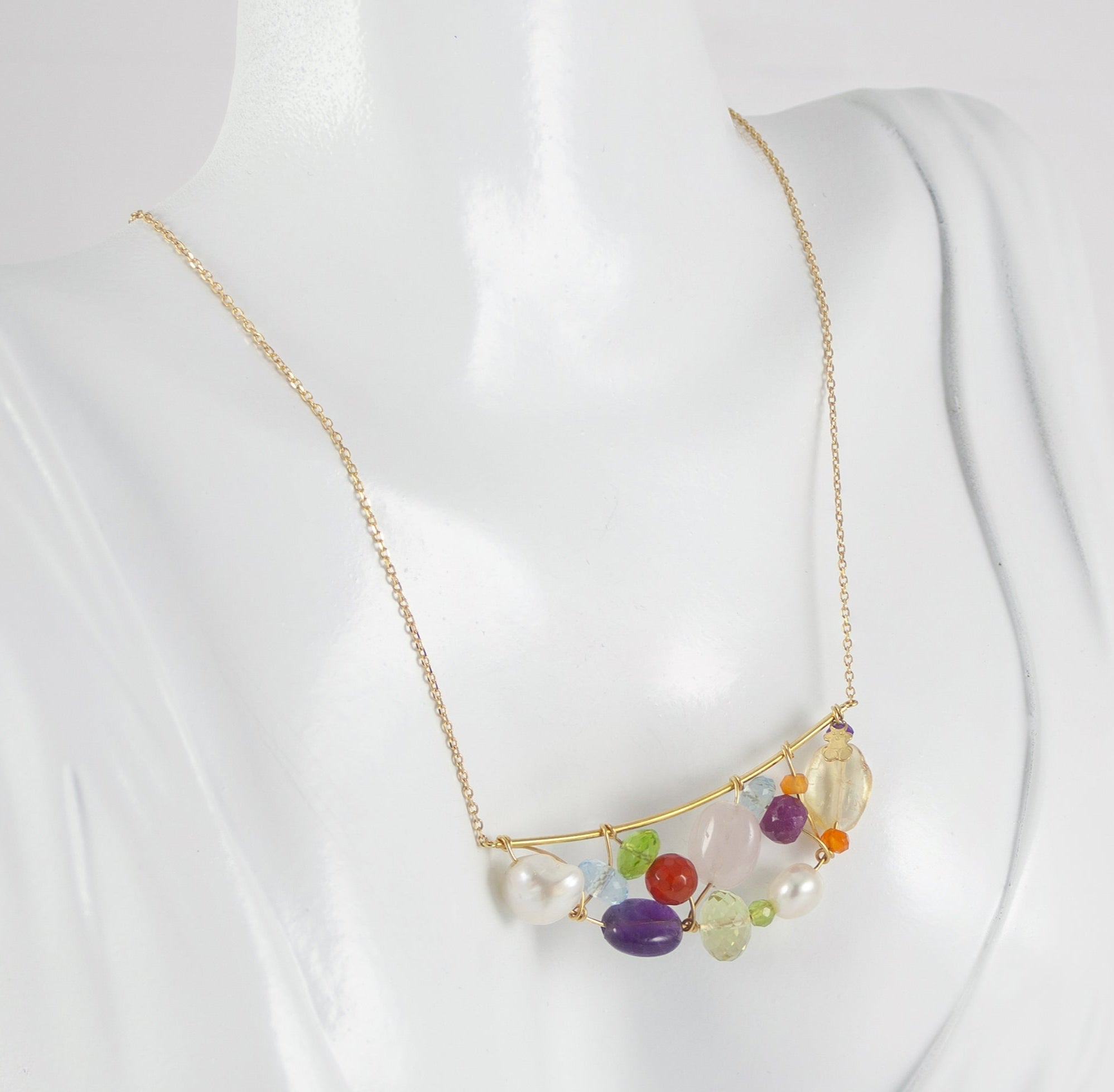 Collar Tous Garabato en oro amarillo 18k y gemas varias