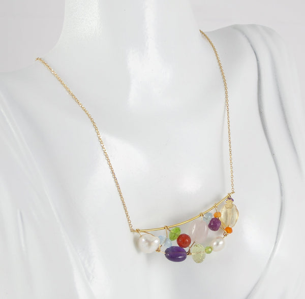 Collar Tous Garabato en oro amarillo 18k y gemas varias