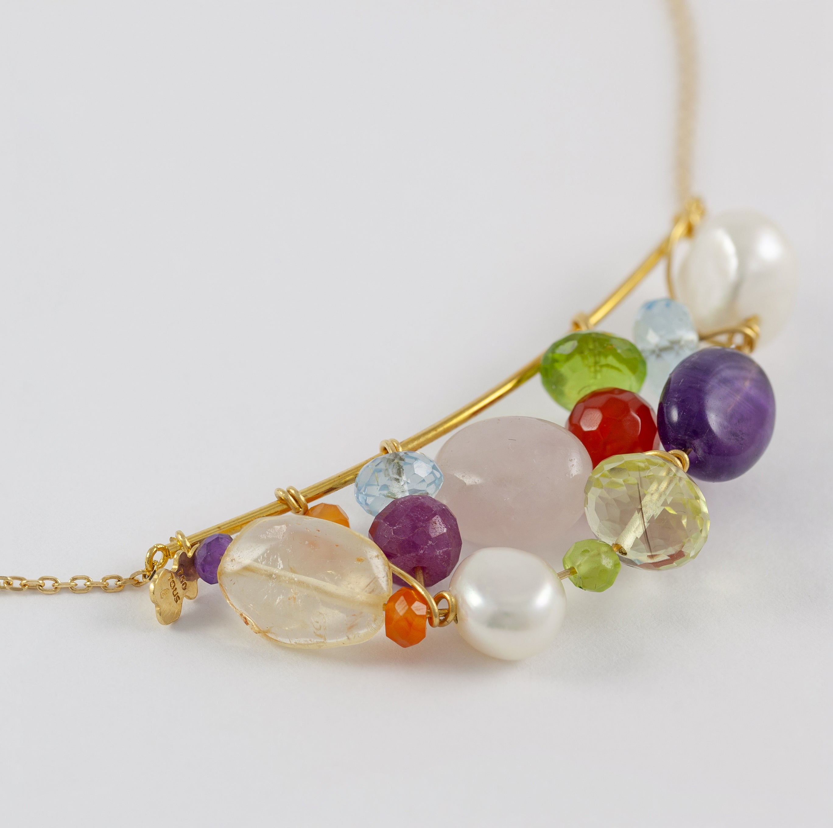 Collar Tous Garabato en oro amarillo 18k y gemas varias