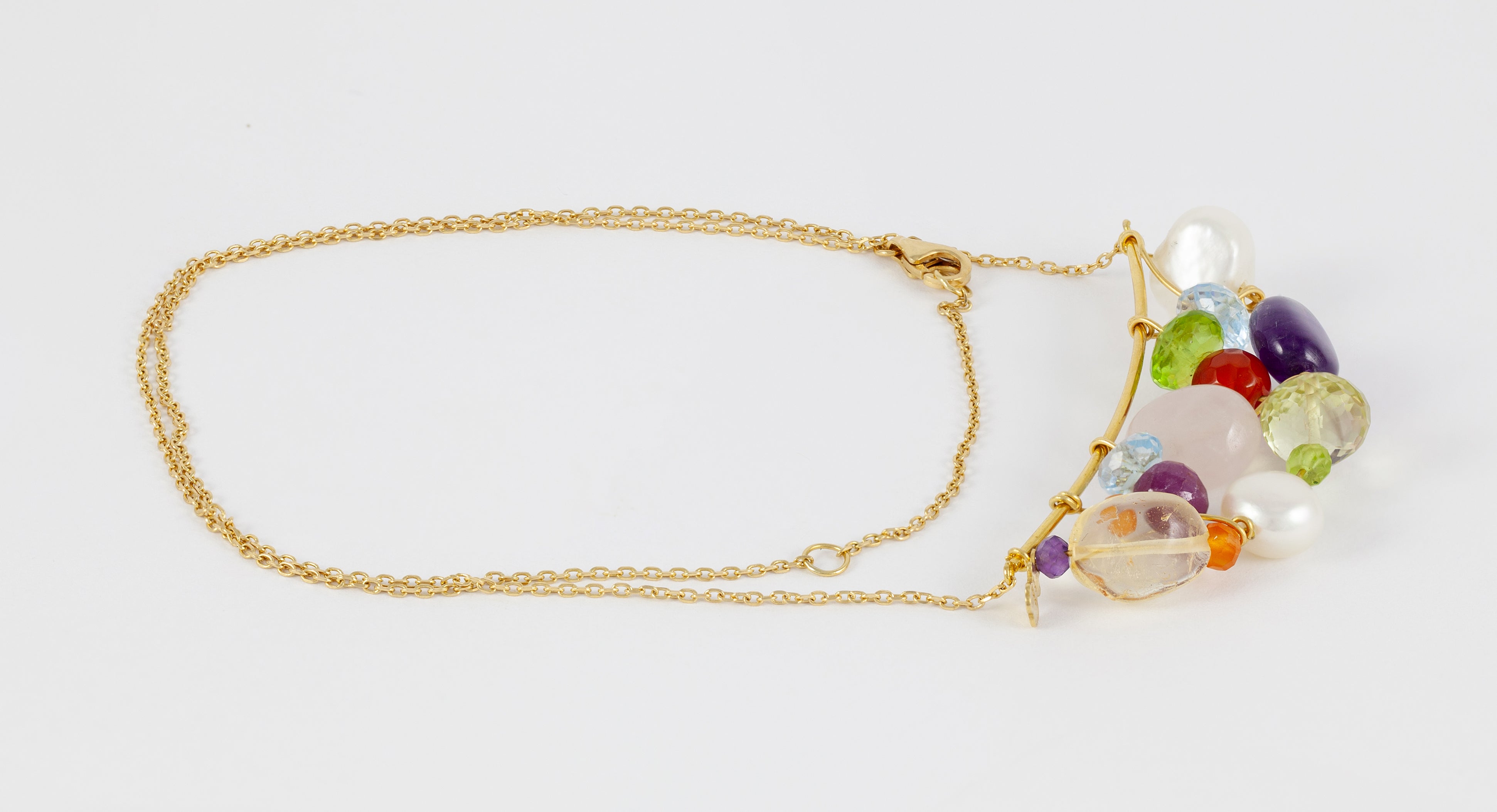 Collar Tous Garabato en oro amarillo 18k y gemas varias