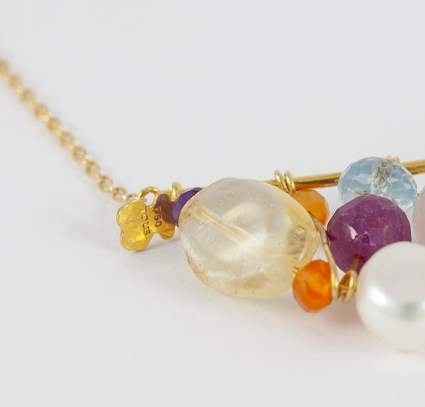 Collar Tous Garabato en oro amarillo 18k y gemas varias