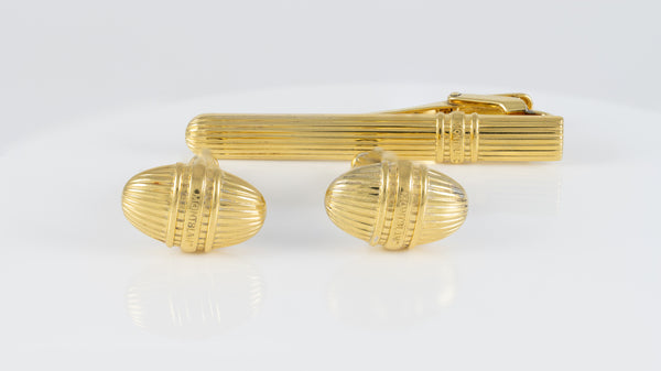 Montblanc Gemelos y Clip de corbata Plata 925 bañada en oro