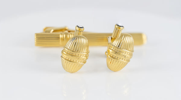 Montblanc Gemelos y Clip de corbata Plata 925 bañada en oro