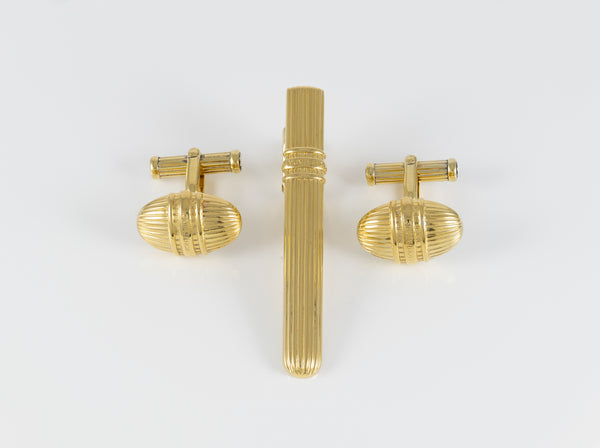 Montblanc Gemelos y Clip de corbata Plata 925 bañada en oro