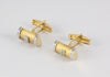 Gemelos en oro amarillo y blanco 18k con brillantes