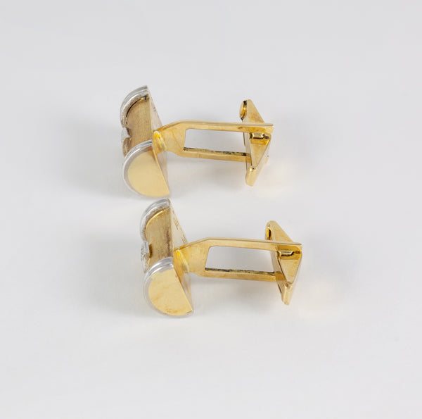 Gemelos en oro amarillo y blanco 18k con brillantes