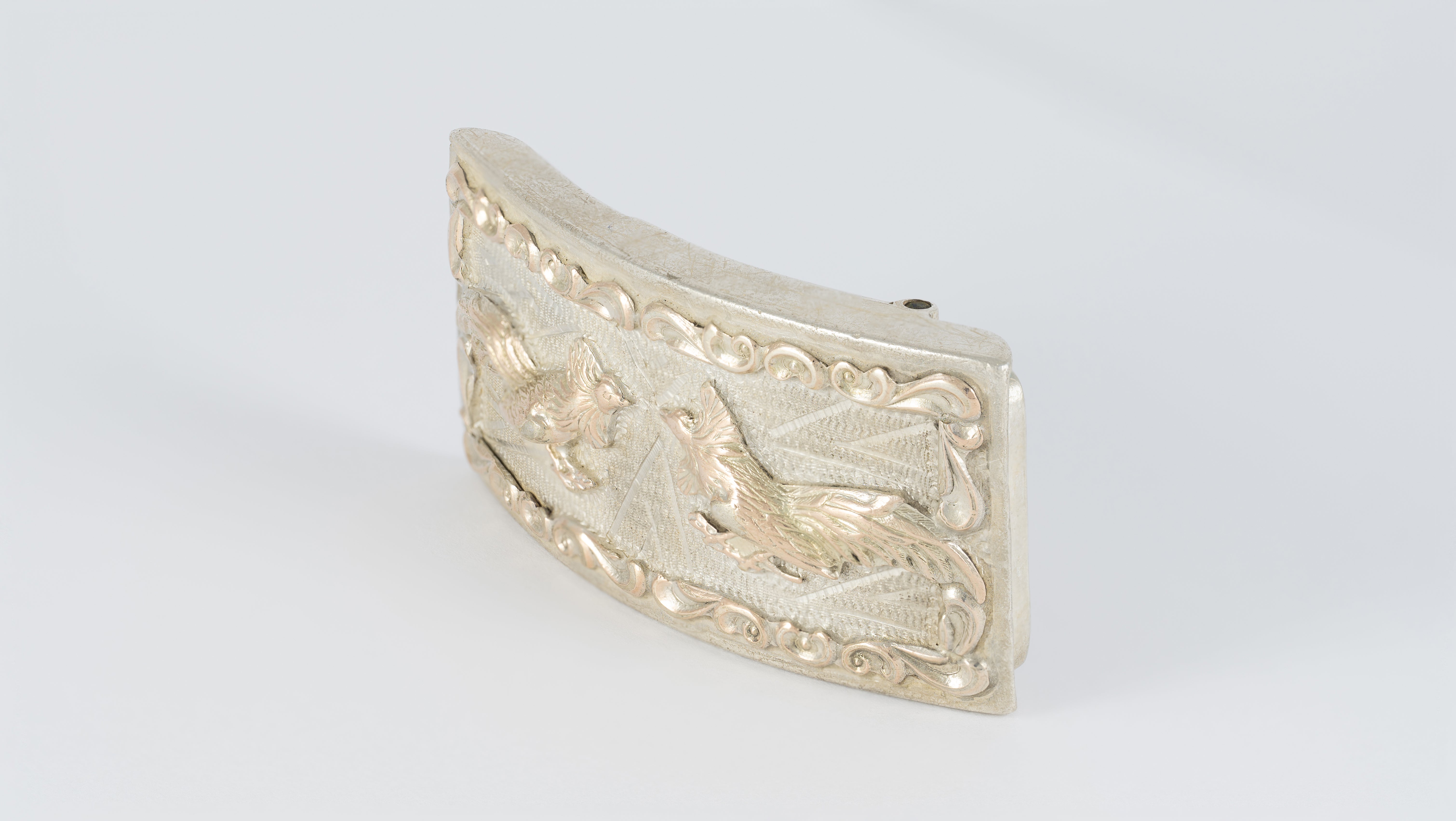 Hebilla de cinturón en plata 925 Gallos