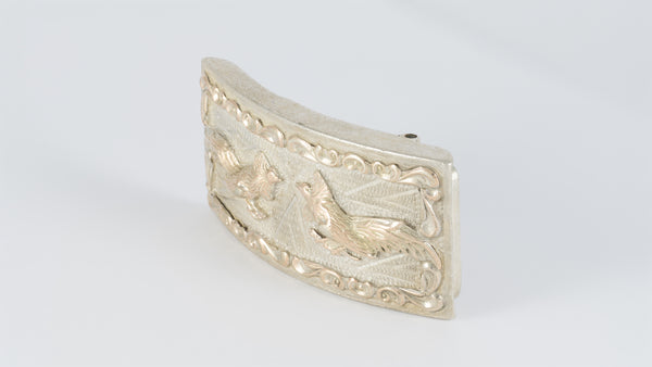 Hebilla de cinturón en plata 925 Gallos