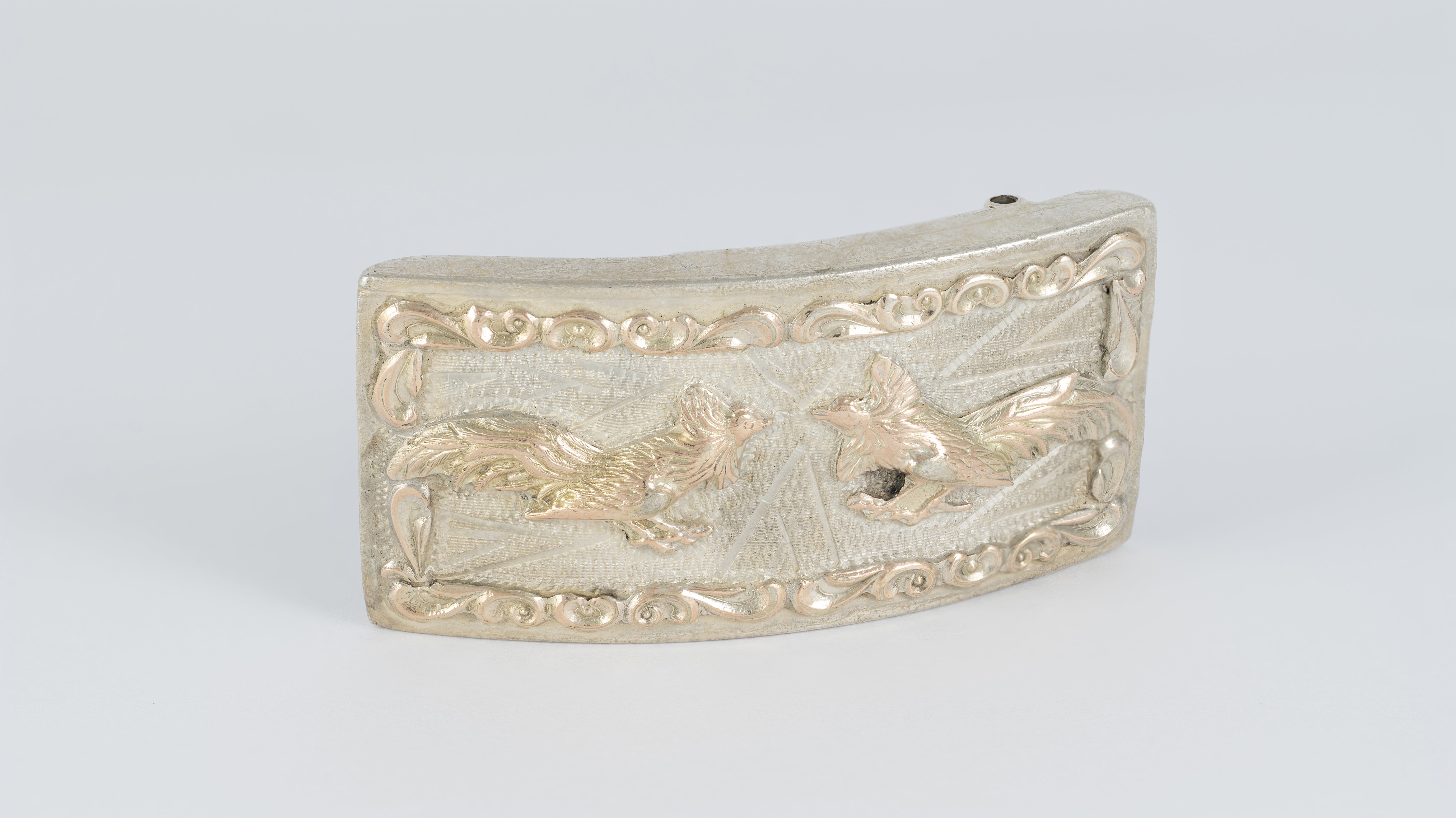 Hebilla de cinturón en plata 925 Gallos