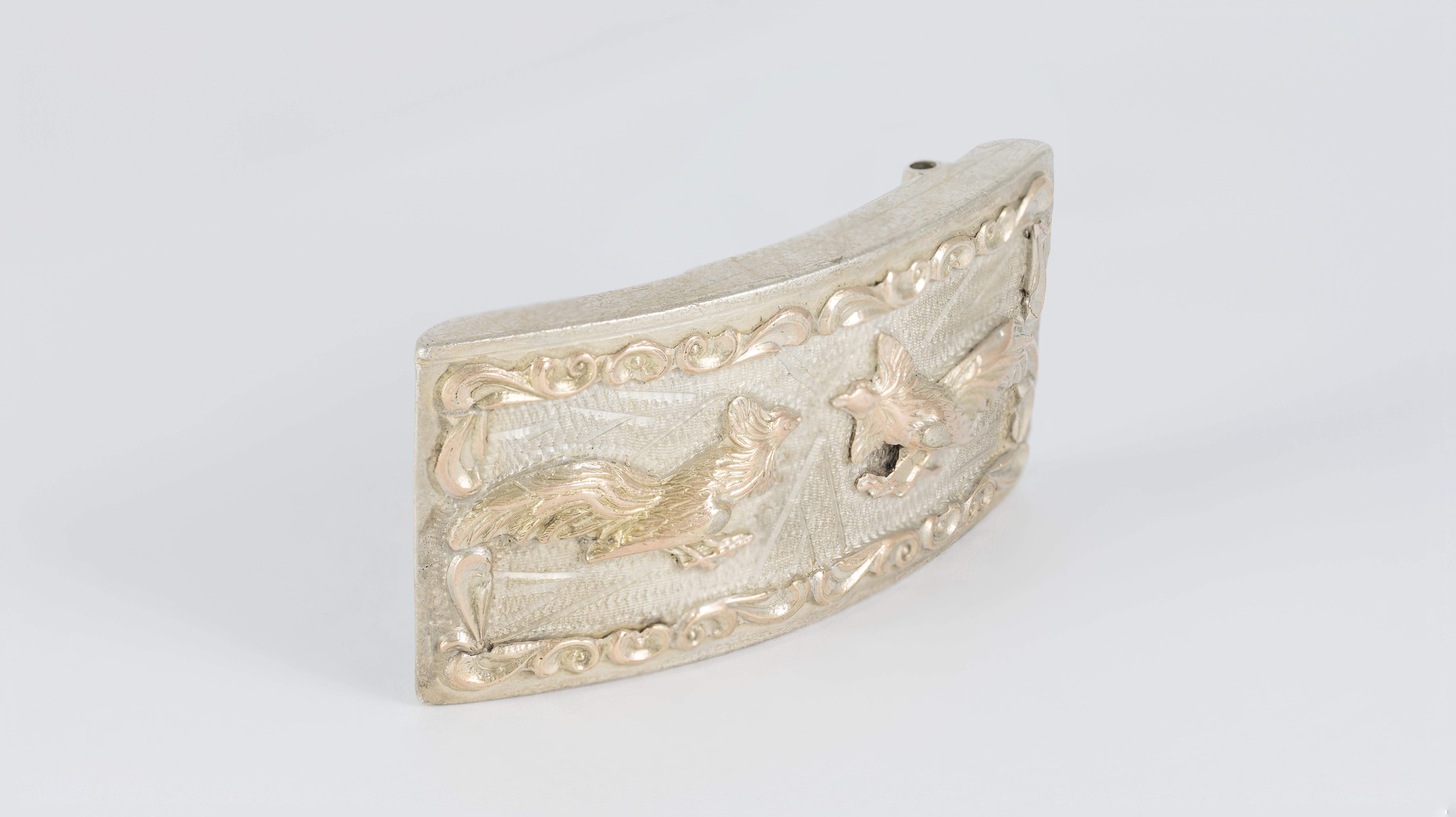 Hebilla de cinturón en plata 925 Gallos