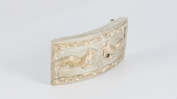 Hebilla de cinturón en plata 925 Gallos