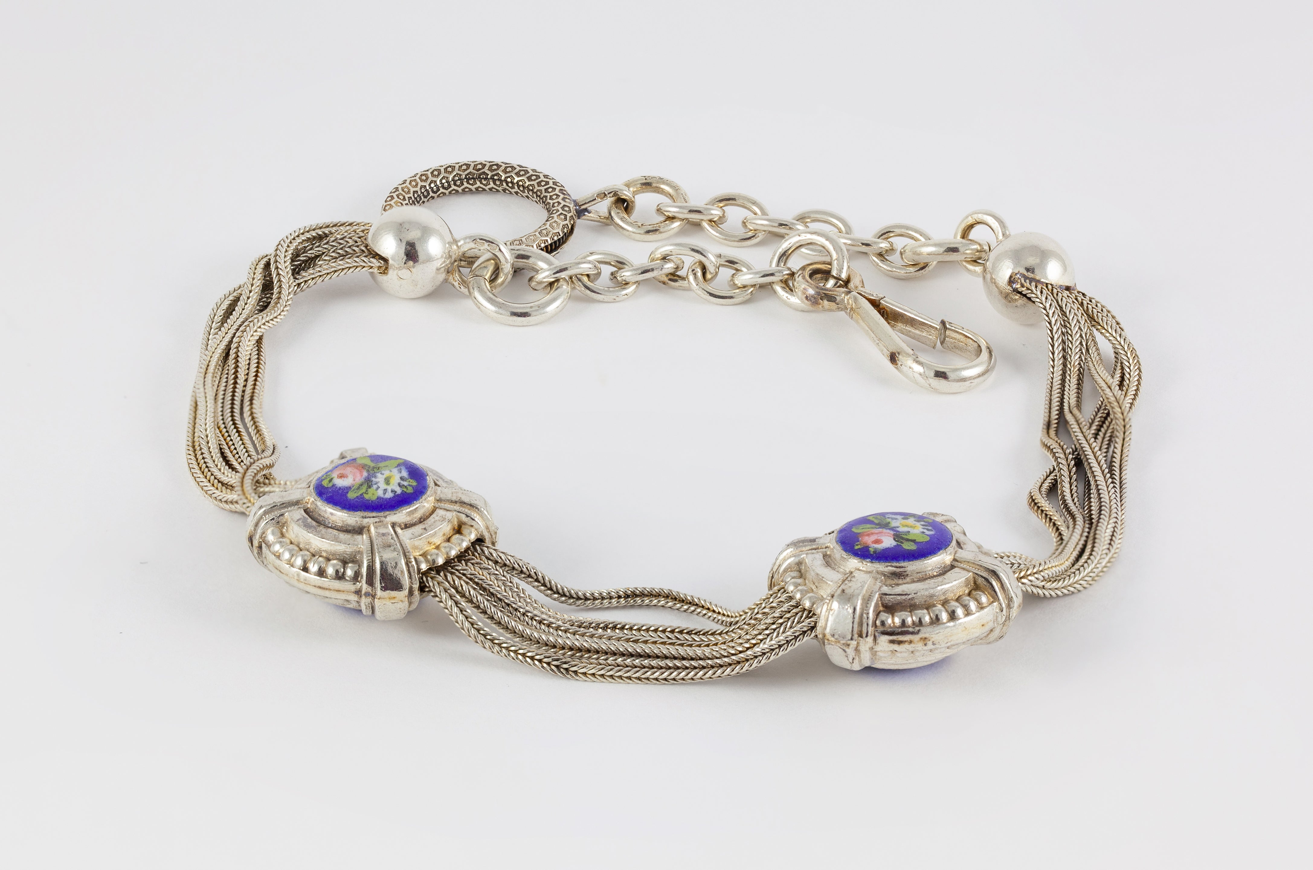 Leontina en plata con motivos esmaltados Baudet Francia