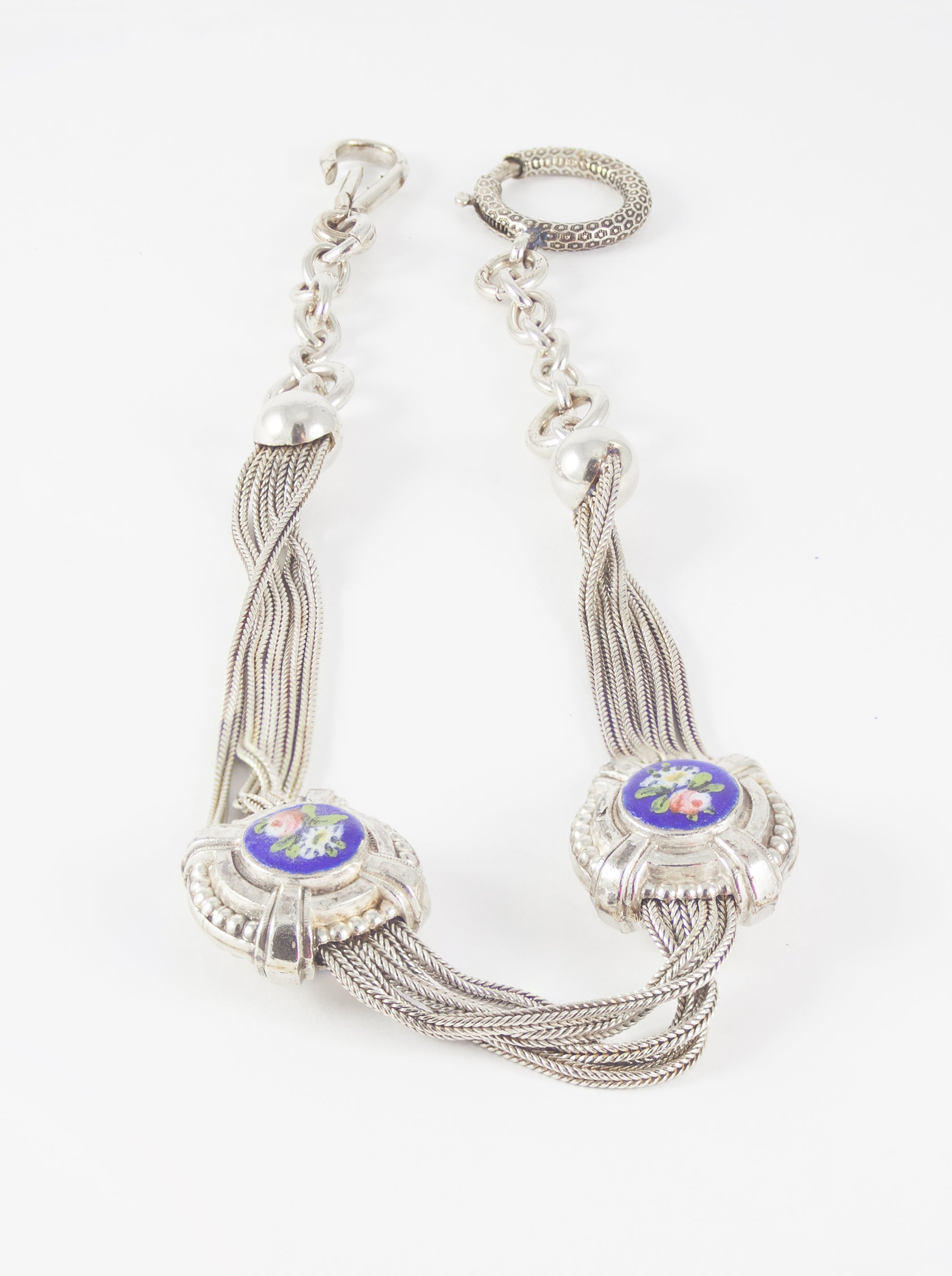 Leontina en plata con motivos esmaltados Baudet Francia