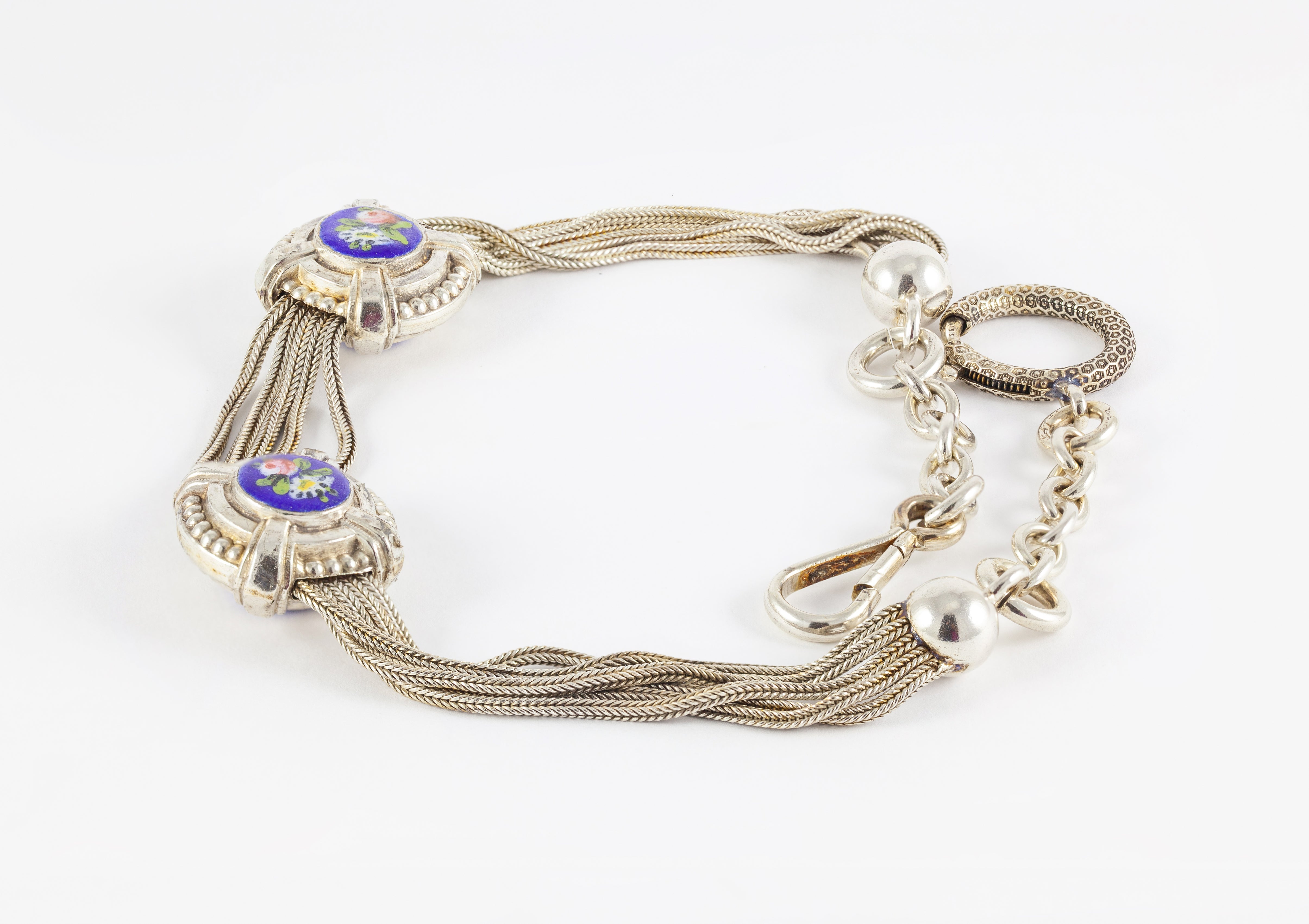 Leontina en plata con motivos esmaltados Baudet Francia