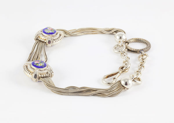 Leontina en plata con motivos esmaltados Baudet Francia