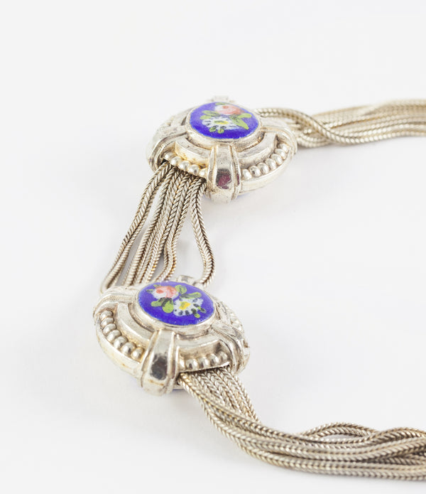 Leontina en plata con motivos esmaltados Baudet Francia