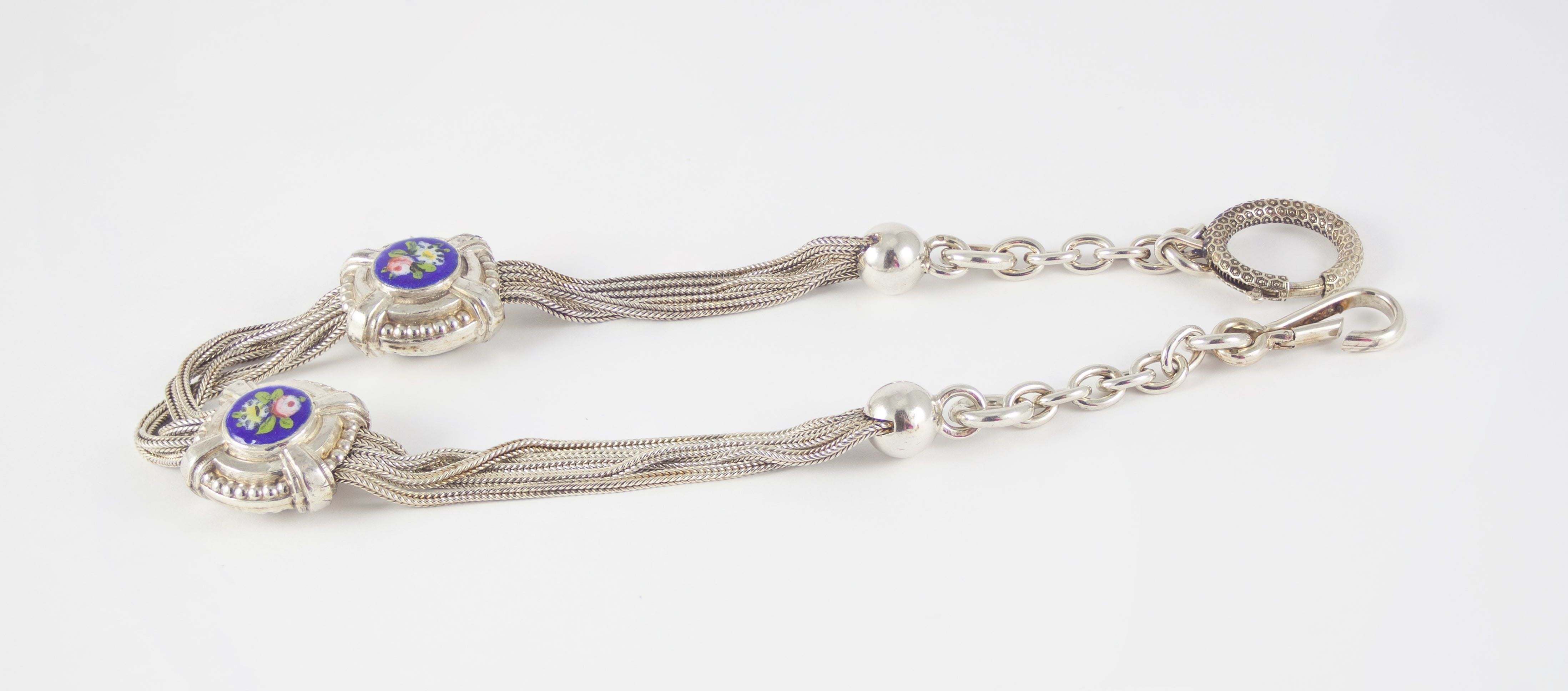 Leontina en plata con motivos esmaltados Baudet Francia