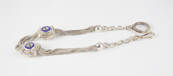 Leontina en plata con motivos esmaltados Baudet Francia