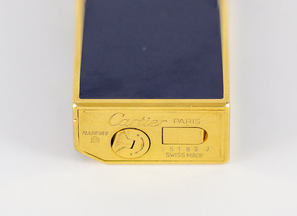 Cartier Lighter Blue Lacquer Plaque or G