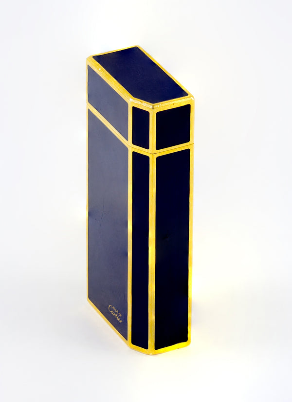 Cartier Lighter Blue Lacquer Plaque or G