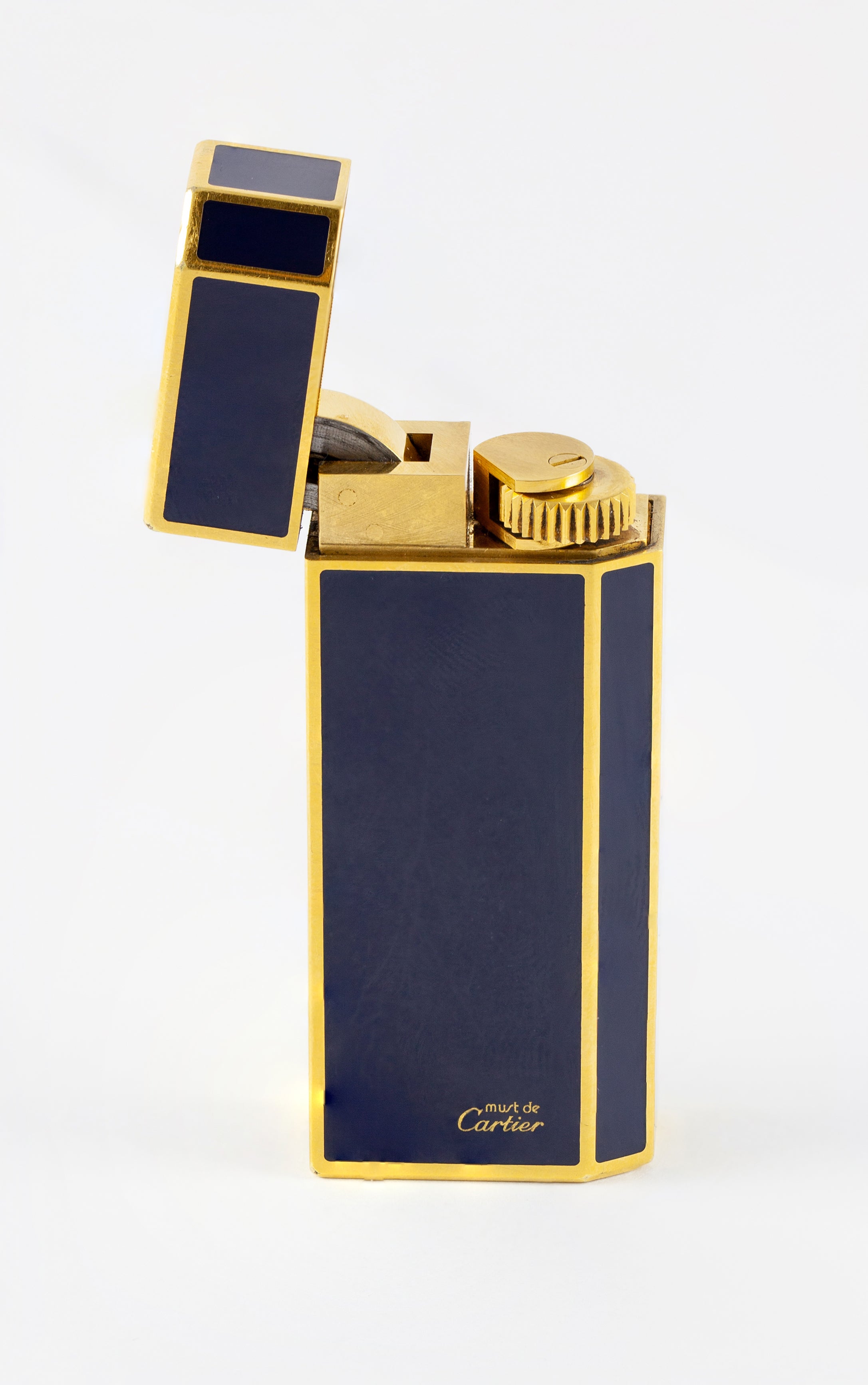 Cartier Lighter Blue Lacquer Plaque or G