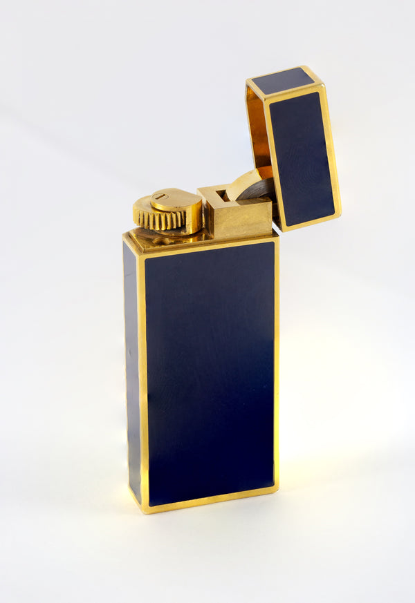 Cartier Lighter Blue Lacquer Plaque or G