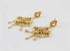 Pendientes antiguos en oro amarillo 18k y zafiros blancos