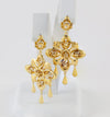 Pendientes antiguos en oro amarillo 18k y zafiros blancos