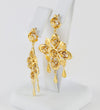 Pendientes antiguos en oro amarillo 18k y zafiros blancos