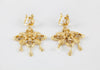 Pendientes antiguos en oro amarillo 18k y zafiros blancos