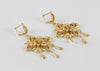 Pendientes antiguos en oro amarillo 18k y zafiros blancos