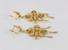 Pendientes antiguos en oro amarillo 18k y zafiros blancos