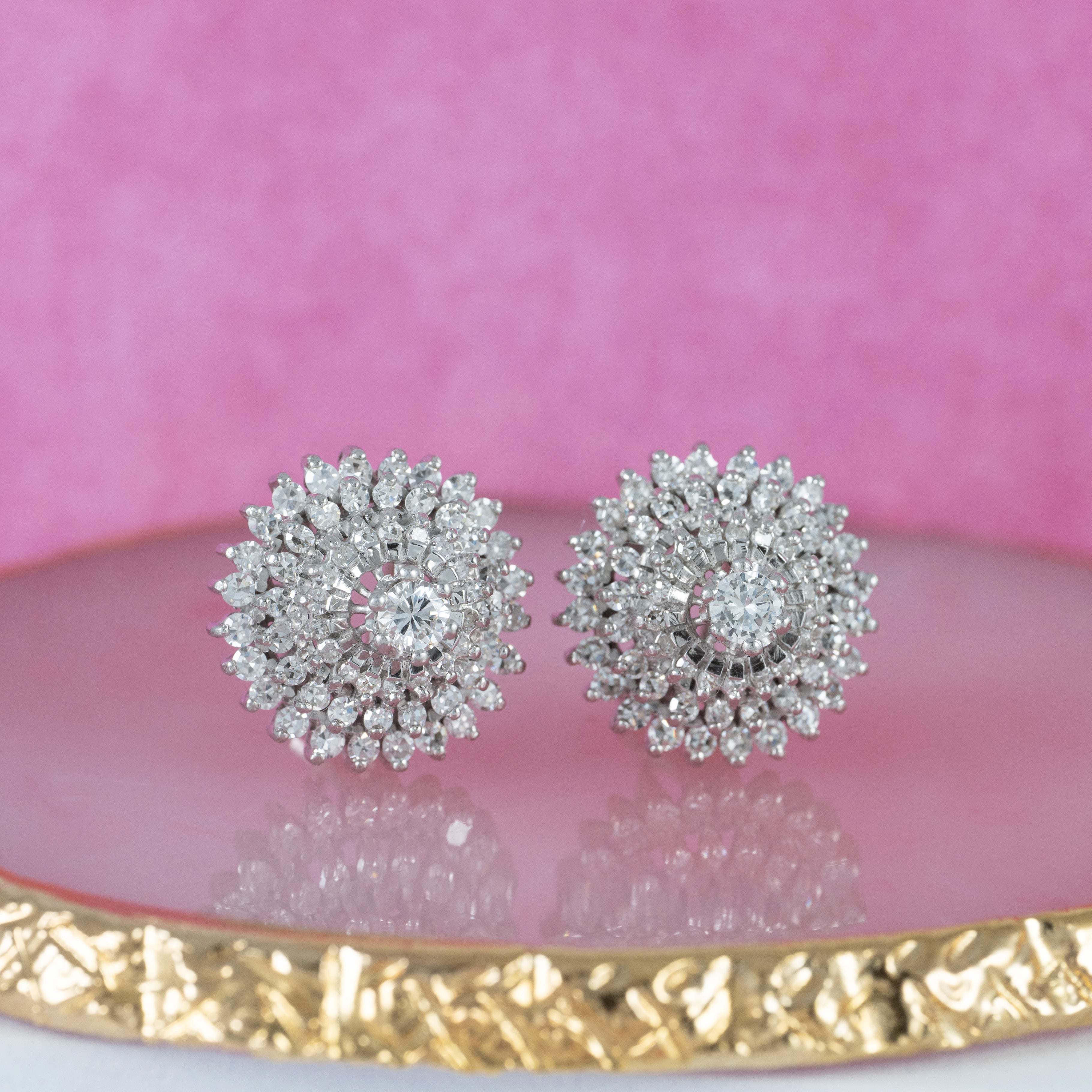 Pendientes en oro blanco 18k con diamantes 2.74 ct