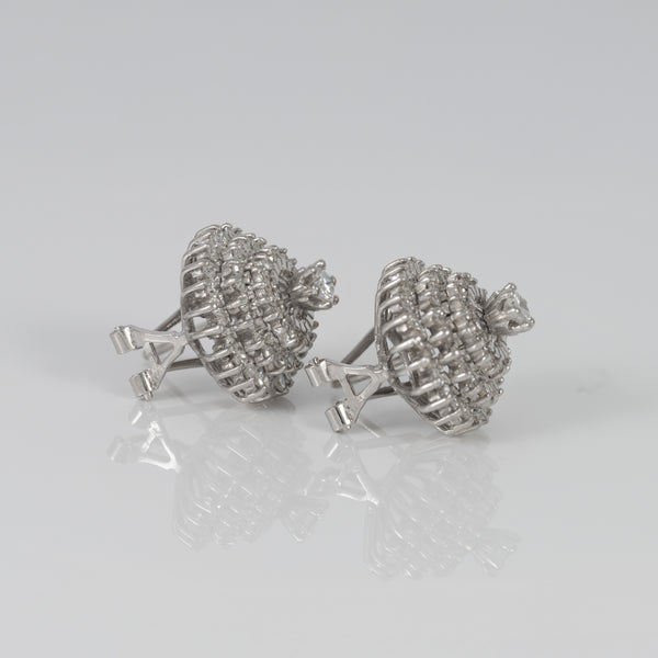 Pendientes en oro blanco 18k con diamantes 2.74 ct