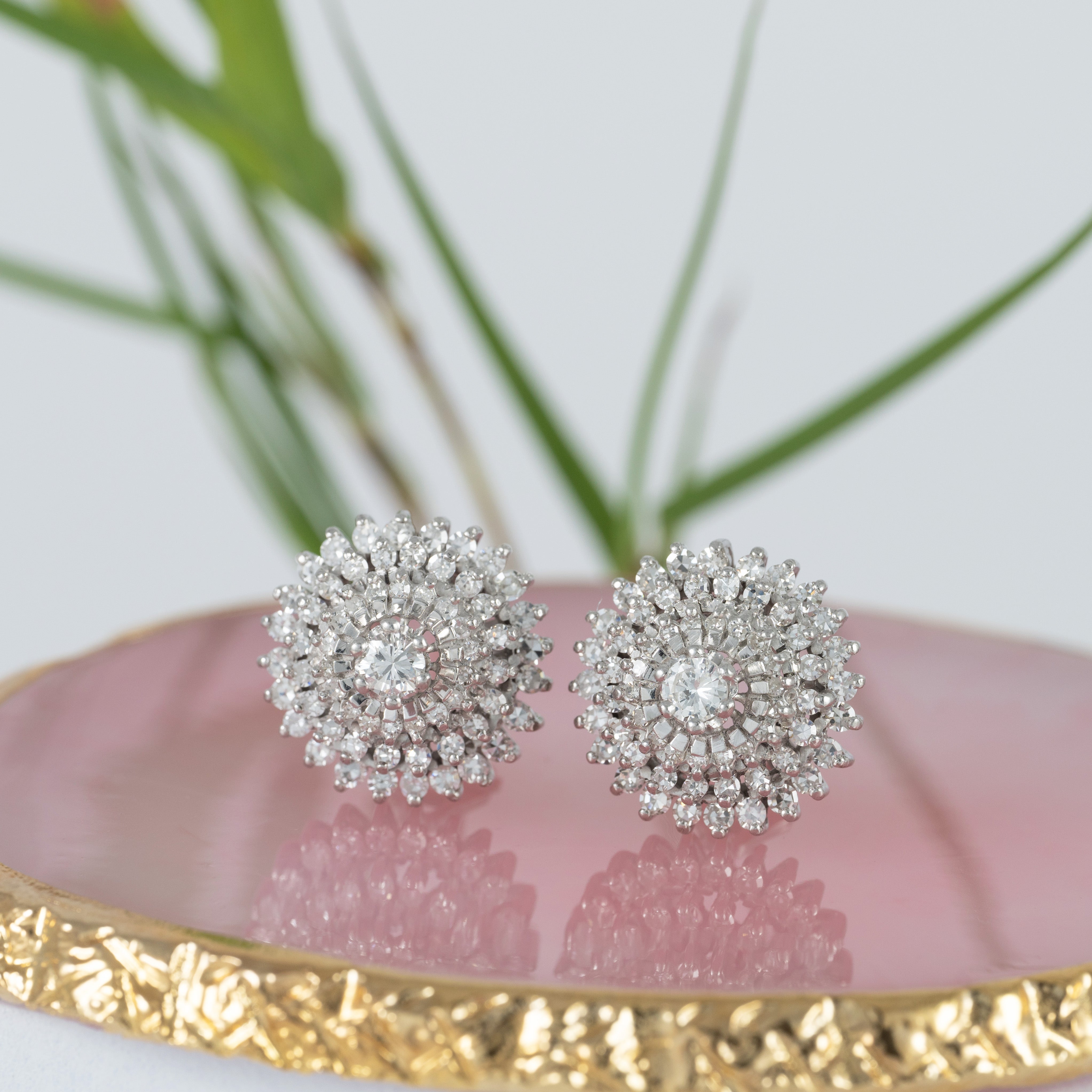 Pendientes en oro blanco 18k con diamantes 2.74 ct