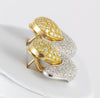 Pendientes en oro blanco y amarillo 18k y brillantes