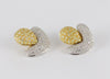 Pendientes en oro blanco y amarillo 18k y brillantes