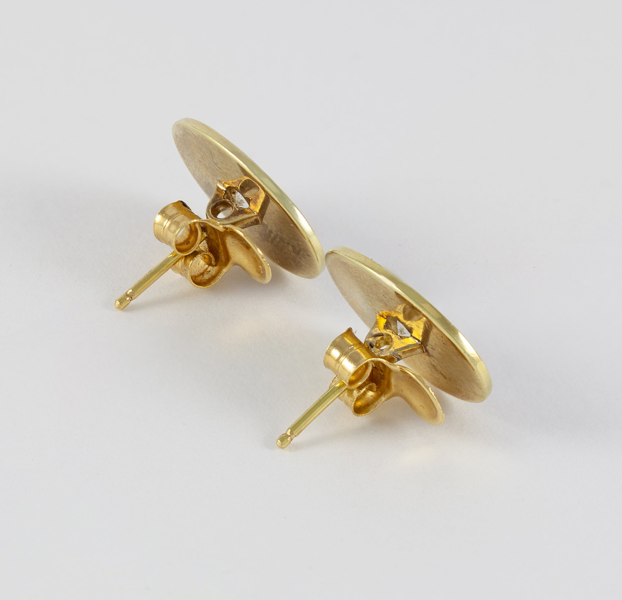 Pendientes en oro amarillo y blanco 18k con diamantes