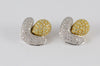 Pendientes en oro blanco y amarillo 18k y brillantes