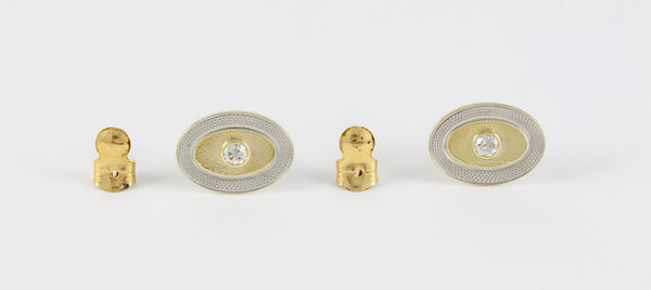 Pendientes en oro amarillo y blanco 18k con diamantes