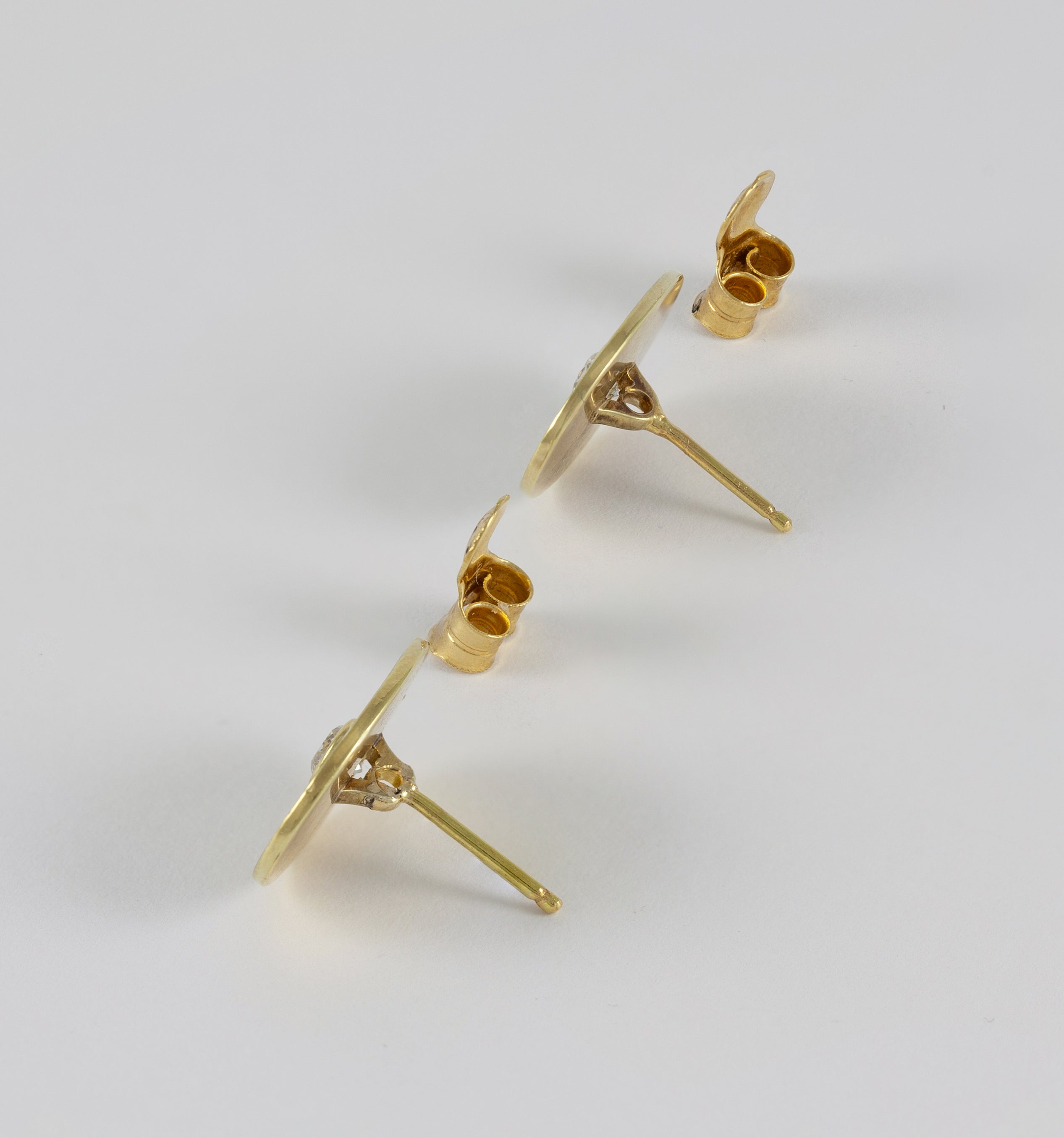 Pendientes en oro amarillo y blanco 18k con diamantes