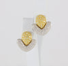 Pendientes en oro blanco y amarillo 18k y brillantes