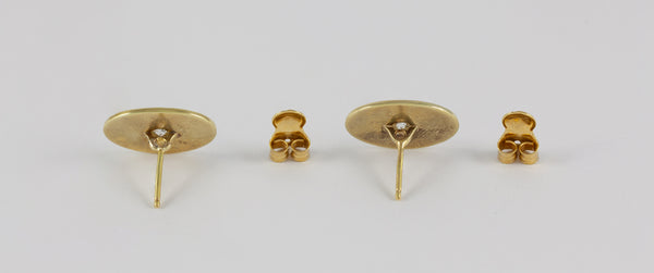Pendientes en oro amarillo y blanco 18k con diamantes