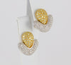 Pendientes en oro blanco y amarillo 18k y brillantes