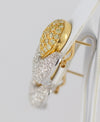 Pendientes en oro blanco y amarillo 18k y brillantes