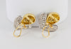 Pendientes en oro blanco y amarillo 18k y brillantes